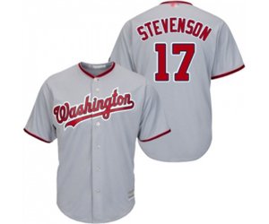 Washington Nationals #17 Andrew Stevenson Replica Grey Road Cool Base Baseball Jersey