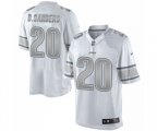 Detroit Lions #20 Barry Sanders Limited White Platinum Football Jersey