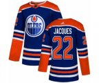 Edmonton Oilers #22 Jean-Francois Jacques Premier Royal Blue Alternate NHL Jersey