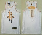Houston Rockets #0 Russell Westbrook White Golden Nike Swingman Stitched NBA Jersey