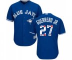 Toronto Blue Jays #27 Vladimir Guerrero Jr. Authentic Blue Team Logo Fashion Baseball Jersey