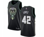 Milwaukee Bucks #42 Robin Lopez Authentic Black Basketball Jersey - Statement Edition