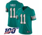 Miami Dolphins #11 DeVante Parker Aqua Green Alternate Vapor Untouchable Limited Player 100th Season Football Jersey