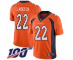Denver Broncos #22 Kareem Jackson Orange Team Color Vapor Untouchable Limited Player 100th Season Football Jersey