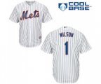 New York Mets #1 Mookie Wilson Replica White Home Cool Base Baseball Jersey