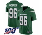 New York Jets #96 Henry Anderson Green Team Color Vapor Untouchable Limited Player 100th Season Football Jersey
