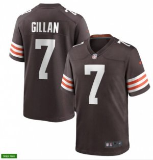 Cleveland Browns #7 Jamie Gillan Nike Brown Home Vapor Limited Jersey