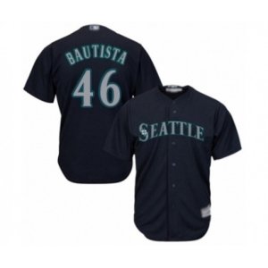 Seattle Mariners #46 Gerson Bautista Authentic Navy Blue Alternate 2 Cool Base Baseball Player Jersey