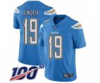 Los Angeles Chargers #19 Lance Alworth Electric Blue Alternate Vapor Untouchable Limited Player 100th Season Football Jersey
