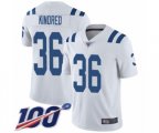 Indianapolis Colts #36 Derrick Kindred White Vapor Untouchable Limited Player 100th Season Football Jersey