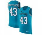 Carolina Panthers #43 Fozzy Whittaker Limited Blue Rush Player Name & Number Tank Top Football Jersey