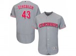 Cincinnati Reds #43 Scott Schebler Grey Flexbase Authentic Collection Stitched MLB Jersey