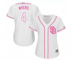 Women's San Diego Padres #4 Wil Myers Authentic White Fashion Cool Base Baseball Jersey