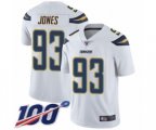 Los Angeles Chargers #93 Justin Jones White Vapor Untouchable Limited Player 100th Season Football Jersey