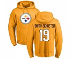 Pittsburgh Steelers #19 JuJu Smith-Schuster Gold Name & Number Logo Pullover Hoodie