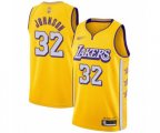 Los Angeles Lakers #32 Magic Johnson Swingman Gold 2019-20 City Edition Basketball Jersey