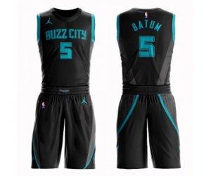 Charlotte Hornets #5 Nicolas Batum Swingman Black Basketball Suit Jersey - City Edition
