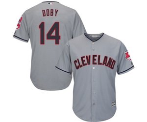 Cleveland Indians #14 Larry Doby Replica Grey Road Cool Base Baseball Jersey