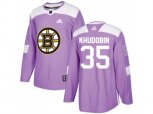Adidas Boston Bruins #35 Anton Khudobin Purple Authentic Fights Cancer Stitched NHL Jersey