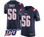 New England Patriots #56 Andre Tippett Limited Navy Blue Rush Vapor Untouchable 100th Season Football Jersey