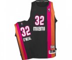 Miami Heat #32 Shaquille O'Neal Authentic Black ABA Hardwood Classic Basketball Jersey