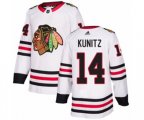 Chicago Blackhawks #14 Chris Kunitz Authentic White Away NHL Jersey