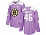 Adidas Boston Bruins #46 David Krejci Purple Authentic Fights Cancer Stitched NHL Jersey