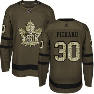 Toronto Maple Leafs #30 Calvin Pickard Authentic Green Salute to Service NHL Jersey