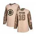 Boston Bruins #18 Brett Ritchie Authentic Camo Veterans Day Practice Hockey Jersey