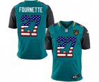 Jacksonville Jaguars #27 Leonard Fournette Elite Teal Green Home USA Flag Fashion Football Jersey