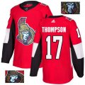 Ottawa Senators #17 Nate Thompson Authentic Red Fashion Gold NHL Jersey