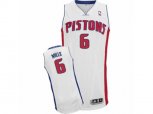Detroit Pistons #6 Terry Mills Authentic White Home NBA Jersey