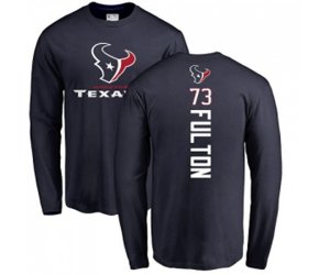 Houston Texans #73 Zach Fulton Navy Blue Backer Long Sleeve T-Shirt
