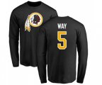 Washington Redskins #5 Tress Way Black Name & Number Logo Long Sleeve T-Shirt