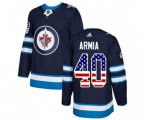 Winnipeg Jets #40 Joel Armia Authentic Navy Blue USA Flag Fashion NHL Jersey