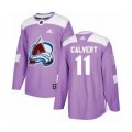 Colorado Avalanche #11 Matt Calvert Authentic Purple Fights Cancer Practice NHL Jersey