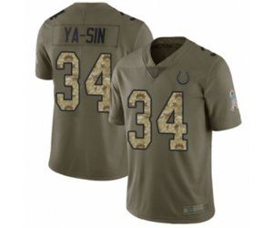 Indianapolis Colts #34 Rock Ya-Sin Limited Olive Camo 2017 Salute to Service Football Jersey