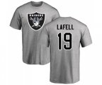 Oakland Raiders #19 Brandon LaFell Ash Name & Number Logo T-Shirt