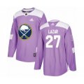 Buffalo Sabres #27 Curtis Lazar Authentic Purple Fights Cancer Practice Hockey Jersey