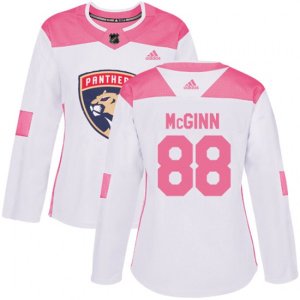 Women\'s Florida Panthers #88 Jamie McGinn Authentic White Pink Fashion NHL Jersey