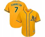 Oakland Athletics #7 Cliff Pennington Replica Gold Alternate 2 Cool Base Baseball Jersey