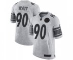 Pittsburgh Steelers #90 T. J. Watt Limited Gray Gridiron II Football Jersey