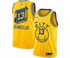 Golden State Warriors #13 Wilt Chamberlain Authentic Gold Hardwood Classics Basketball Jersey - The City Classic Edition