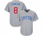 Chicago Cubs #8 Andre Dawson Replica Grey Road Cool Base Baseball Jersey