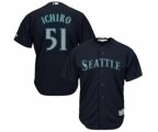 Seattle Mariners #51 Ichiro Suzuki Replica Navy Blue Alternate 2 Cool Base Baseball Jersey
