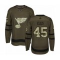 St. Louis Blues #45 Colten Ellis Authentic Green Salute to Service Hockey Jersey