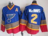 St. Louis Blues #2 Al MacInnis Light Blue Red CCM Throwback Stitched NHL Jersey