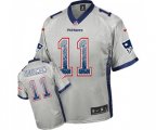New England Patriots #11 Julian Edelman Elite Grey Drift Fashion Football Jersey