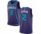 Charlotte Hornets #2 Larry Johnson Authentic Purple Basketball Jersey Statement Edition