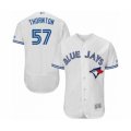 Toronto Blue Jays #57 Trent Thornton White Home Flex Base Authentic Collection Baseball Player Jersey